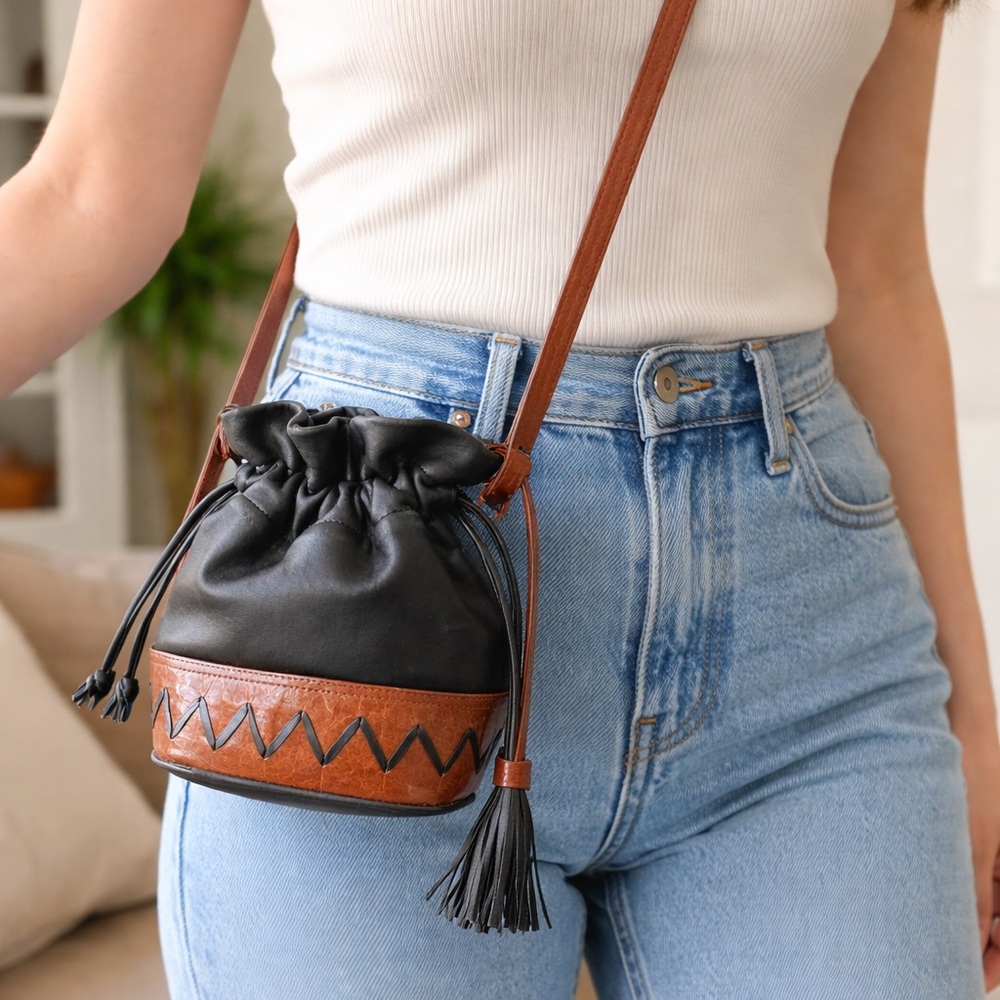 Portofino Stylish Black and Brown Women's Bag
